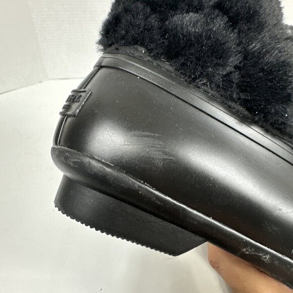 Sperry Saltwater Quilted Faux Fur Boot Women's 6.5 Black NWOB + Rubber Scuffs - Picture 12 of 14